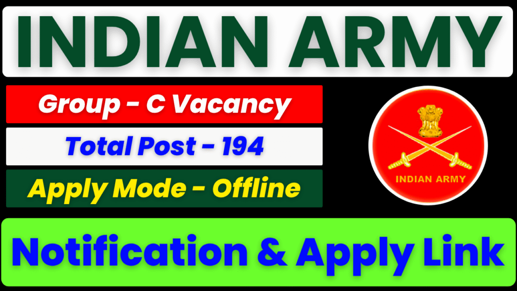 Indian Army Group C vacancy announcement