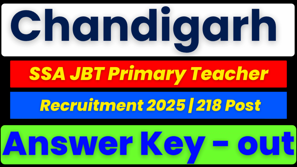 Chandigarh JBT Primary teacher answer key out