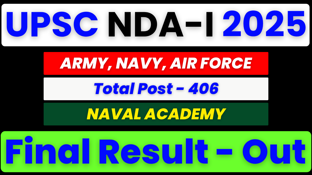 UPSC NDA I Final Result 2025 declared! Check your Final Merit List, selected candidates, Roll Number, and download PDF from the official UPSC portal.