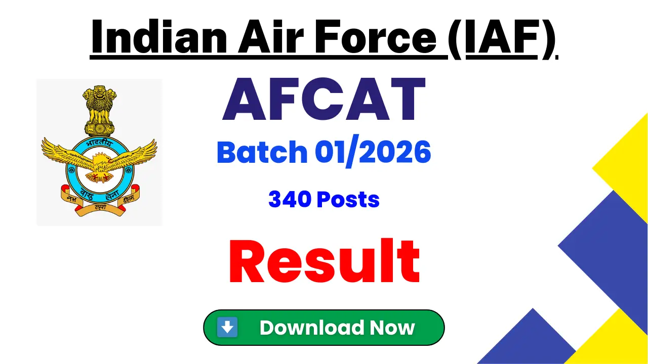 AFCAT 01/2026 Result 2026, Indian Air Force AFCAT Result, AFCAT Batch 01/2026 Cut Off, AFCAT 2026 Merit List, AFCAT Candidate Login, AFCAT Official Website