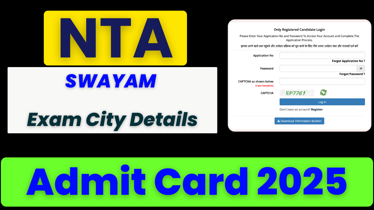 NTA SWAYAM Exam City Details 2025, SWAYAM July Semester Exam City Slip, NTA SWAYAM Admit Card 2025, NTA SWAYAM Exam Schedule, NTA SWAYAM Candidate Login, NTA SWAYAM Exam City Intimation, NTA SWAYAM July Semester 2025