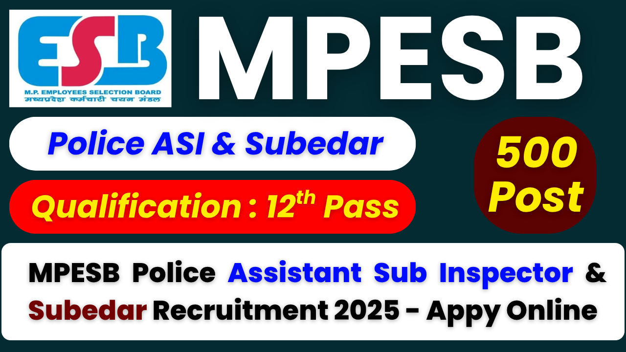 MPESB POLICE ASSISTANT SUB INSPECTOR & SUBEDAR RECRUITMENT 2025