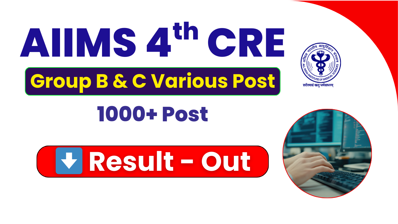AIIMS 4th CRE Result 2026, AIIMS Group B Result, AIIMS Group C Result, AIIMS CRE Result PDF, aiimsexams.ac.in