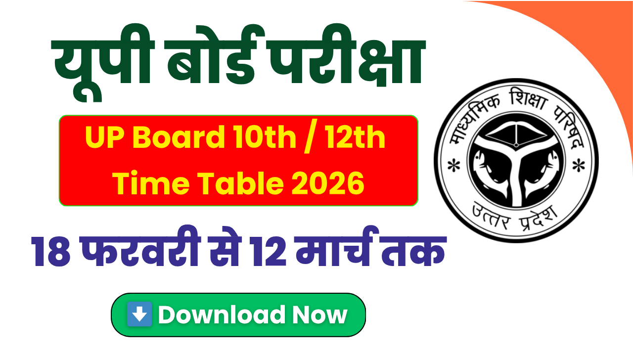 UP Board Time Table 2026, UPMSP 10th 12th Exam Date, UP Board Date Sheet PDF, UP Board Class 10 Time Table, UP Board Class 12 Time Table, upmsp.edu.in