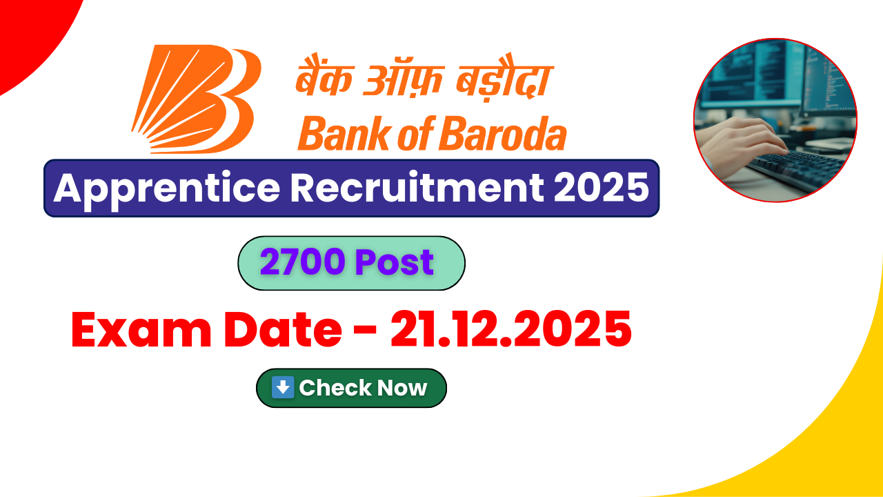Bank of Baroda Apprentice Exam Date 2025, BOB Apprentice Exam Schedule, Bank of Baroda Group A B C Exam Date, BOB Apprentice Recruitment 2025, Bank of Baroda Exam Notification