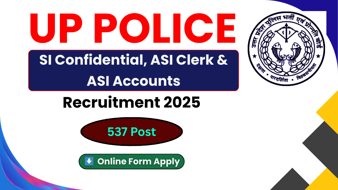 UP Police SI Recruitment 2025, UP Police ASI Recruitment 2025, UPPRPB SI Confidential Vacancy, UP Police Clerk Accounts Jobs, uppbpb.gov.in
