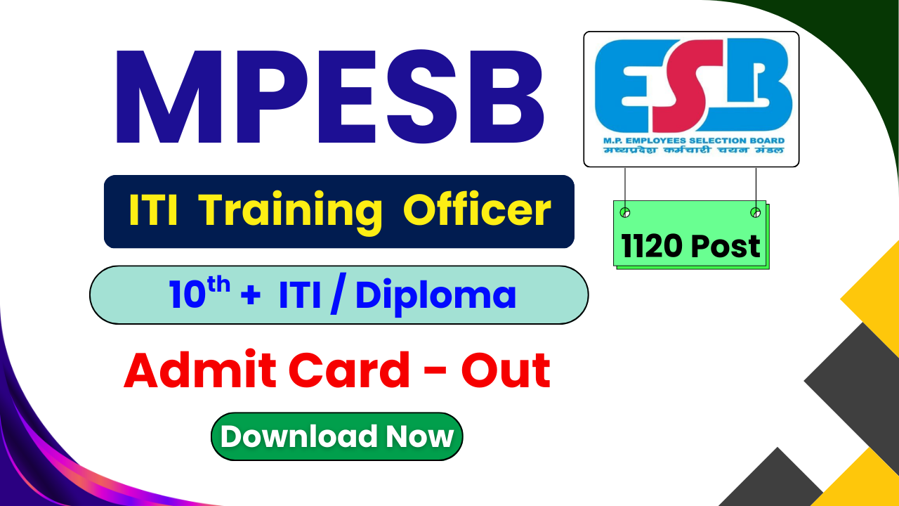 MPESB ITI Training Officer Admit Card 2026, MP ITI Training Officer Hall Ticket, MPESB Admit Card Download, ITI Training Officer Exam Admit Card, MPESB ITI Officer Recruitment 2026, MP ITI Training Officer Exam Date, MPESB ITI Admit Card Link, Madhya Pradesh ITI Training Officer Admit Card