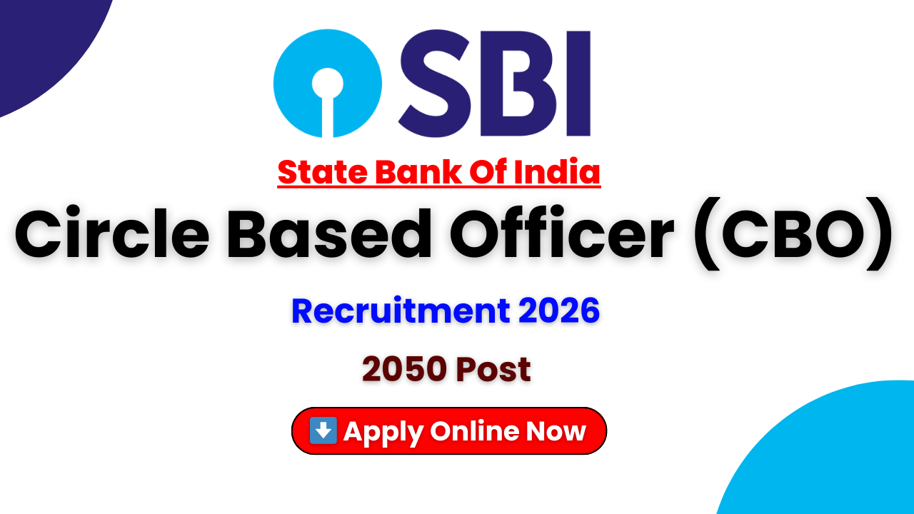 SBI CBO Recruitment 2026, SBI Circle Based Officer Vacancy, SBI CBO Online Form 2026, State Bank of India CBO Notification, SBI Careers 2026