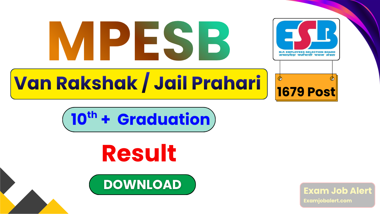 MPESB Van Rakshak Result 2026, MPESB Jail Prahari Result 2026, MPESB Result Download 2026, MPESB Admit Card 2026, esb.mp.gov.in
