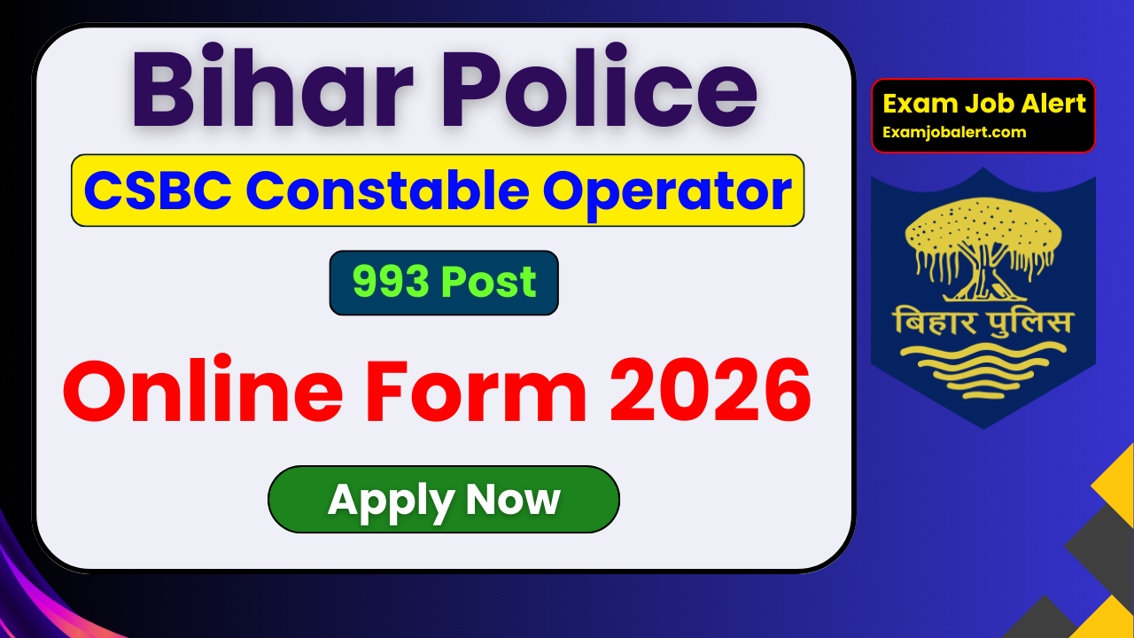Bihar Police Constable Operator Recruitment 2026, CSBC Constable Operator Vacancy 2026, Bihar Police Online Form 2026, CSBC Operator Eligibility 2026, Bihar Police Age Limit 2026, CSBC Constable Operator Notification 2026