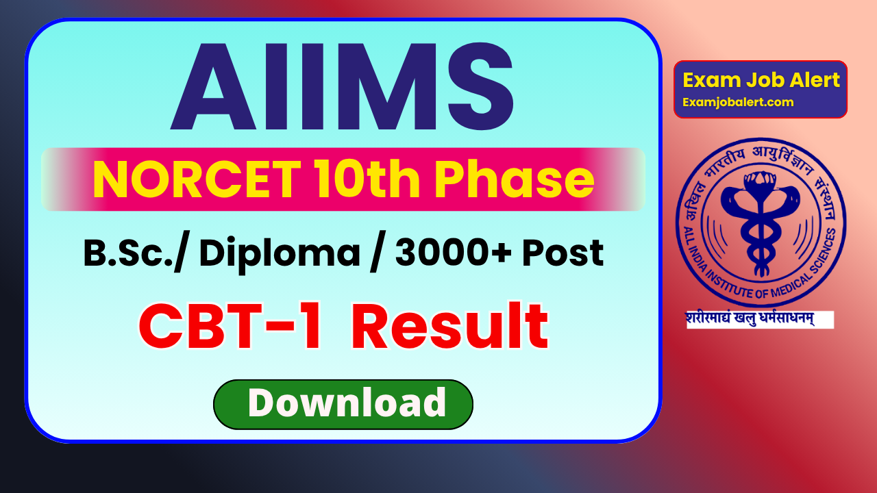 AIIMS NORCET 10th Phase Result 2026, AIIMS Nursing Officer Result, NORCET CBT‑I Result, AIIMS Exam 2026, AIIMS Official Website