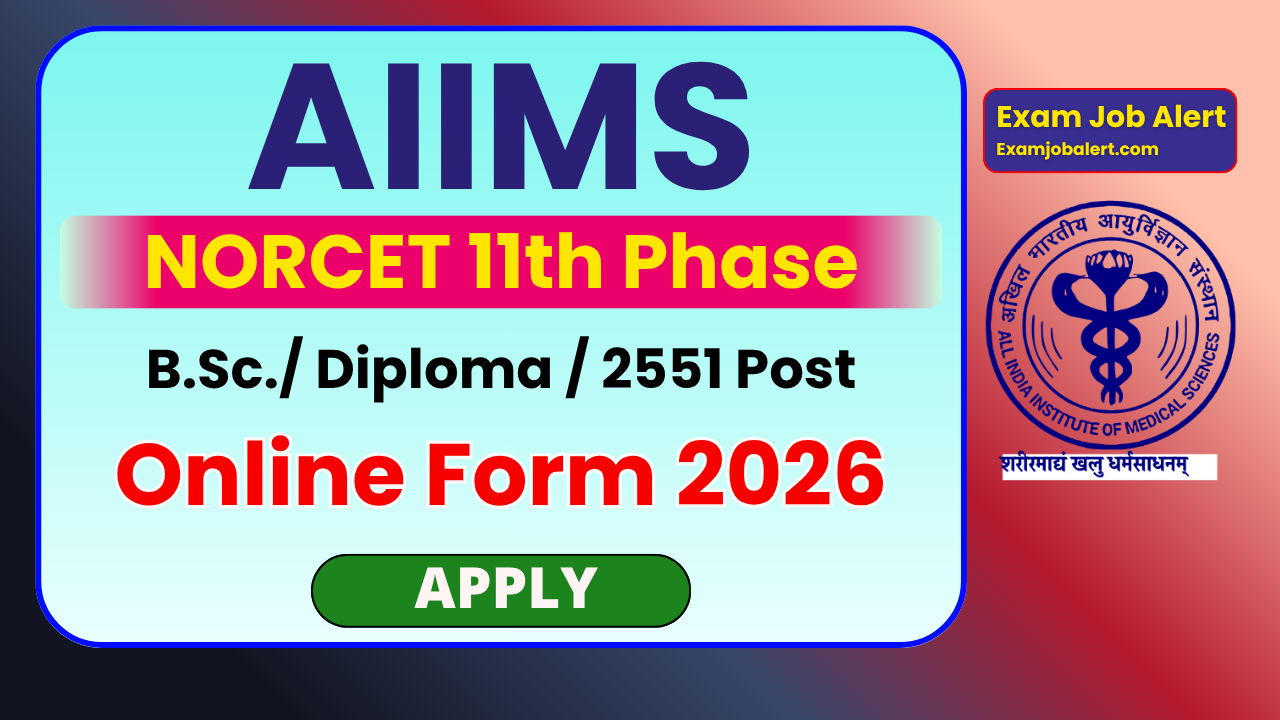 AIIMS NORCET 11th Online Form 2026, AIIMS Nursing Officer Recruitment 2026, NORCET 11th Notification 2026, AIIMS Exams, aiimsexams.ac.in
