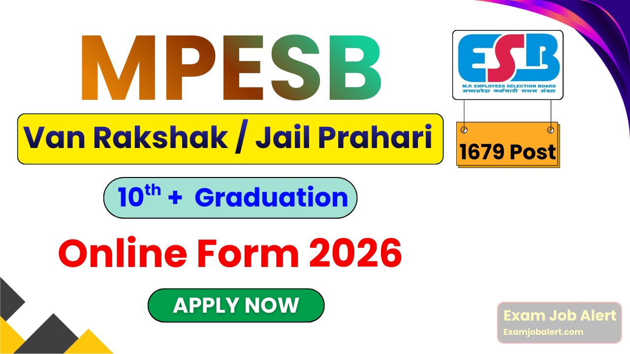 MPESB Van Rakshak Recruitment 2026, MPESB Jail Prahari Recruitment 2026, MP Forest Guard Vacancy 2026, MPESB 1679 Posts 2026, MPESB Apply Online 2026, MP Jail Prahari Bharti 2026, MPESB Notification 2026