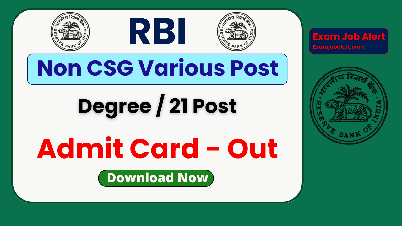 RBI Non CSG Admit Card 2026, RBI Various Post Recruitment 2026, RBI Admit Card Download, RBI Non CSG Hall Ticket, RBI Recruitment 2026