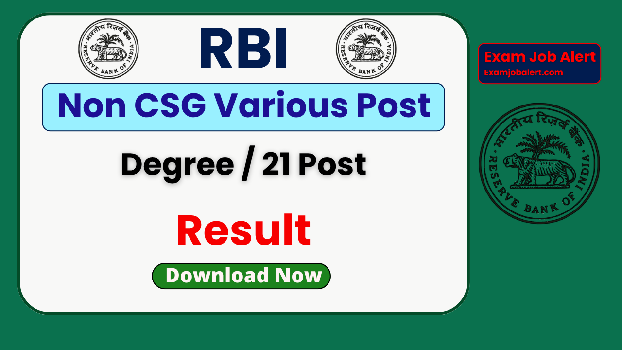 RBI Non CSG Result 2026, RBI Score Card 2026, RBI Non CSG PDF Download, RBI Non CSG Merit List 2026, RBI Non CSG Official Website, RBI Non CSG Exam Result 2026