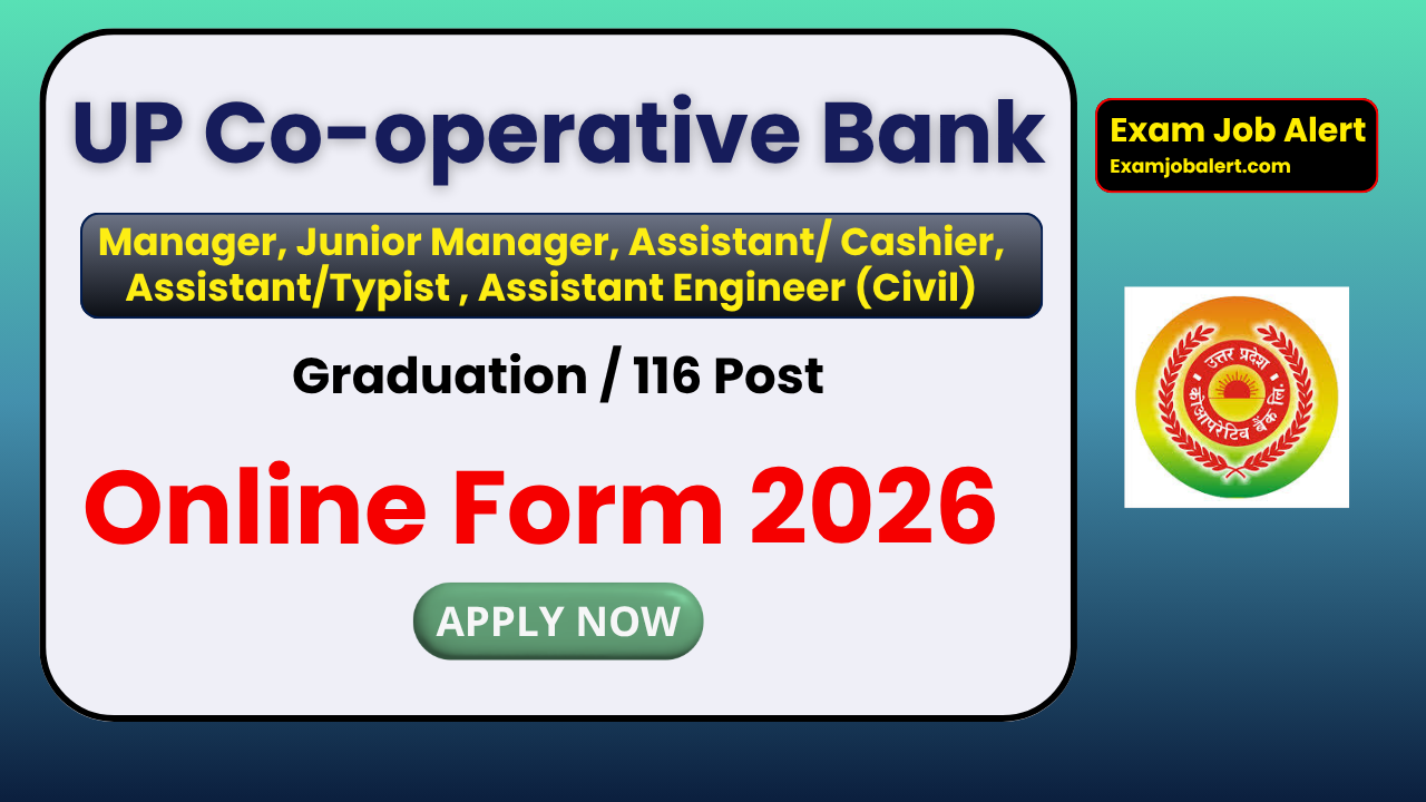 UP Co-operative Bank Recruitment 2026, UPCISB Vacancy 2026, Manager Jobs UP Bank, Junior Manager UPCISB, Assistant Cashier Recruitment, Assistant Typist Vacancy, Assistant Engineer Civil UPCISB, Apply Online UPCISB 2026