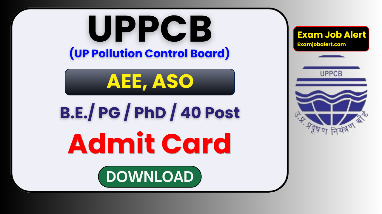 UPPCB Admit Card 2026, AEE Admit Card, ASO Admit Card, UPPCB Hall Ticket Download, UPPCB Exam 2026, uppcb.up.gov.in