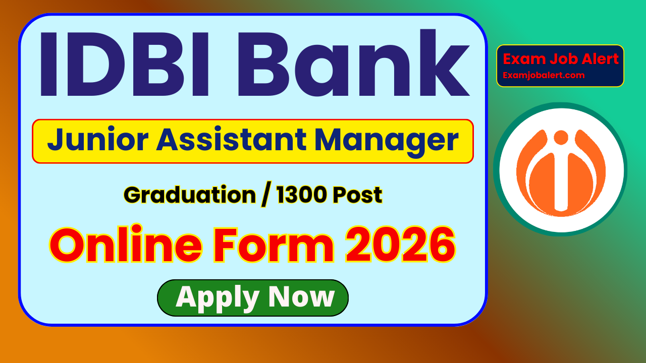 IDBI Bank JAM Recruitment 2026, IDBI Assistant Manager Vacancy 2026, IDBI JAM Grade O Notification, IDBI Bank Apply Online 2026, IDBI Recruitment 1300 Posts