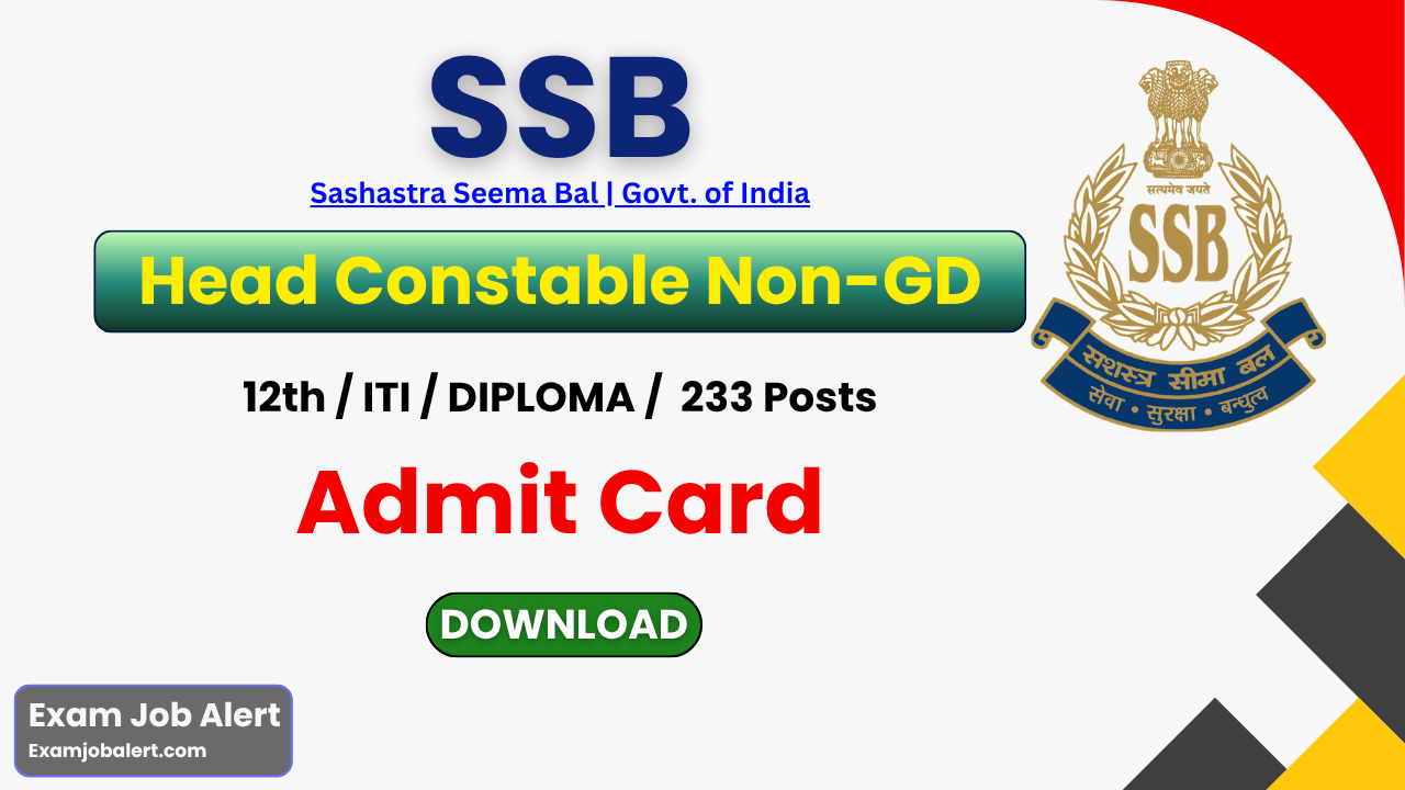 SSB Head Constable PET PST Admit Card 2026, SSB Non‑GD Recruitment 2026, SSB Admit Card Download 2026, ssbrectt.gov.in
