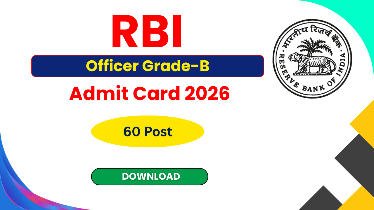 RBI Officer Grade‑B Admit Card 2026, RBI Grade‑B Call Letter 2026, RBI Officer Grade‑B Exam Date 2026, RBI Admit Card Download 2026, RBI Recruitment 2026, RBI Official Website
