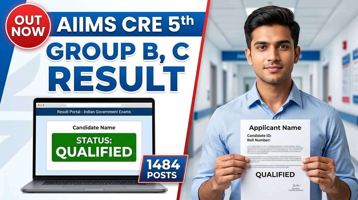 AIIMS CRE 5th Group B C Result 2026, AIIMS CRE Result 2026, AIIMS CRE 5th Result 2026, AIIMS Group B Result 2026, AIIMS Group C Result 2026, AIIMS CRE Result Download, AIIMS CRE 5th Recruitment 2026, AIIMS CRE 2026 Result, AIIMS CRE 1484 Posts, AIIMS Common Recruitment Examination Result, AIIMS CRE Re Exam Result 2026, AIIMS Result 2026