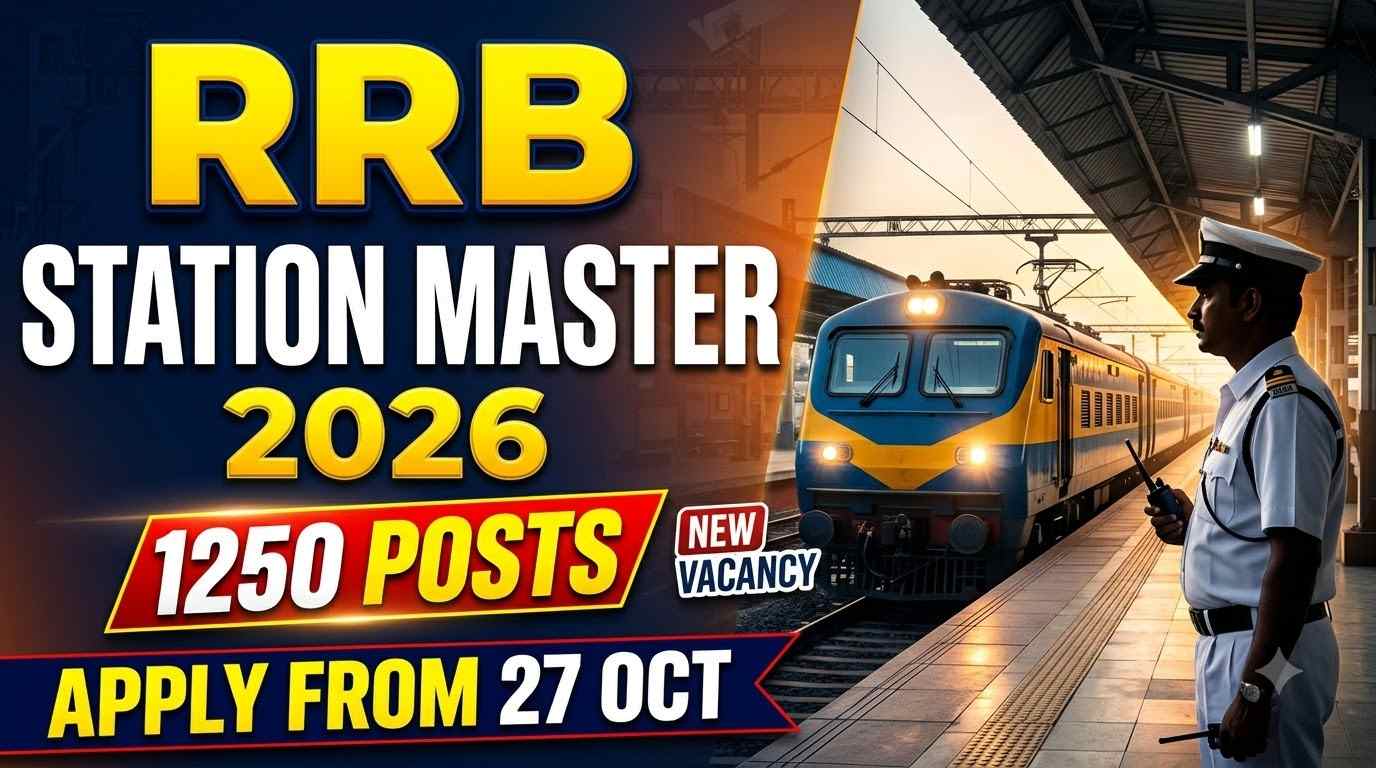 RRB Station Master Recruitment 2026, Railway Station Master Vacancy 2026, RRB Station Master Online Form 2026, Railway Recruitment Board Station Master, Station Master Vacancy 2026, RRB NTPC Station Master Recruitment, Railway Jobs 2026, RRB Station Master Notification 2026, Railway Station Master Apply Online, RRB Graduation Level Vacancy, Railway Station Master Eligibility, RRB Station Master Salary, Indian Railways Recruitment 2026, RRB CEN 08/2026, Railway Government Jobs 2026, Station Master Bharti 2026, RRB Station Master Selection Process, Railway Vacancy 1250 Posts, RRB Online Form 2026, Railway Career Opportunity 2026