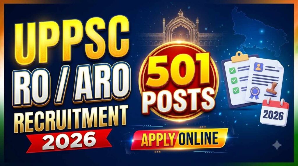 Uttar Pradesh Public Service Commission (UPPSC) UPPSC RO / ARO Recruitment 2026 Notification Out: Apply Online for 501 Posts